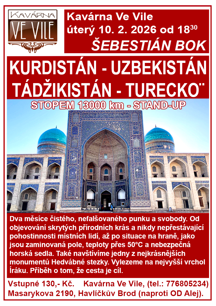 KURDISTÁN - UZBEKISTÁN - TÁDŽIKISTÁN - TURECKO - cestovatelská beseda