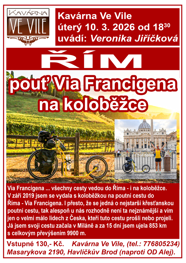 CESTA DO ŘÍMA - na koloběžce. Cestovatelská beseda