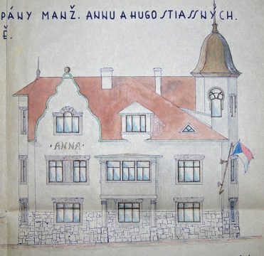 výřez stavebního plánu vily Anna manželů Stiassných